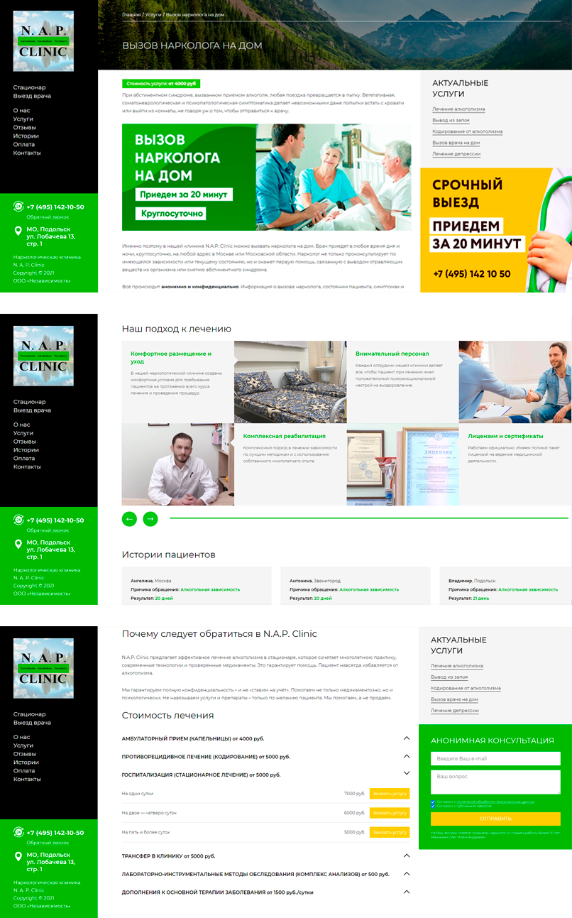 Портфолио nap-clinic.ru